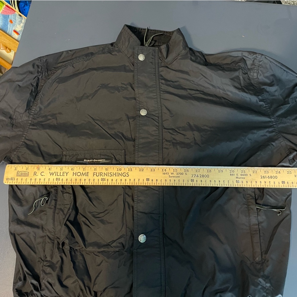 Vintage 80s Harley Davidson Soft Shell Riding Jacket High Visibility Shield XL - Picture 8 of 11